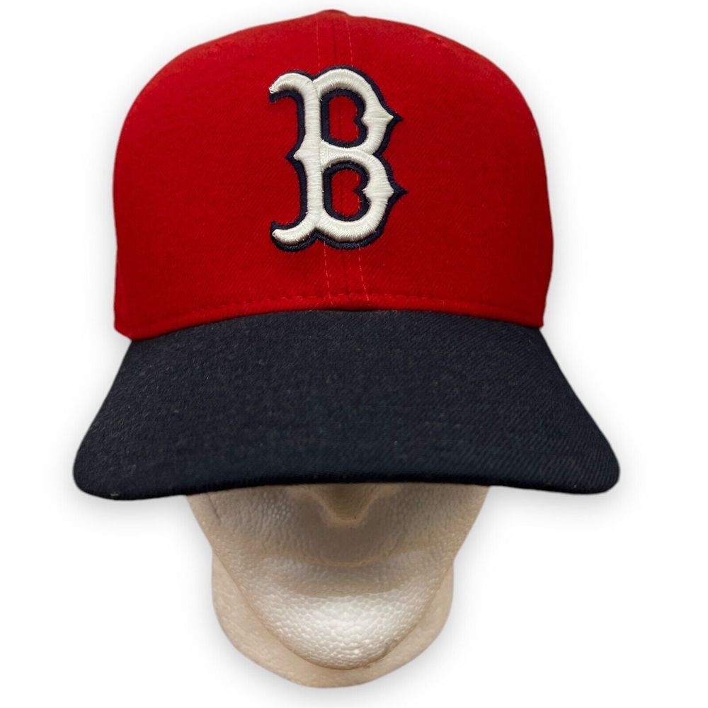 VTG Boston Red Sox Hat Fitted 7 3/8 Red 70s Style Wool New Era Pro Model 90s USA